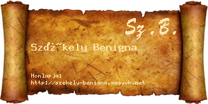 Székely Benigna névjegykártya